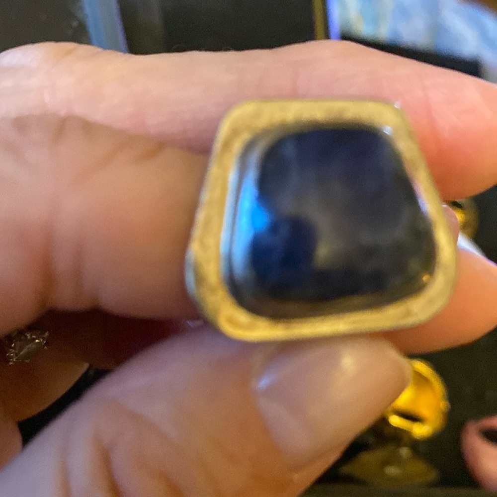 Lapis Sterling Silver ring Stamped Mexico Vintage Size 6